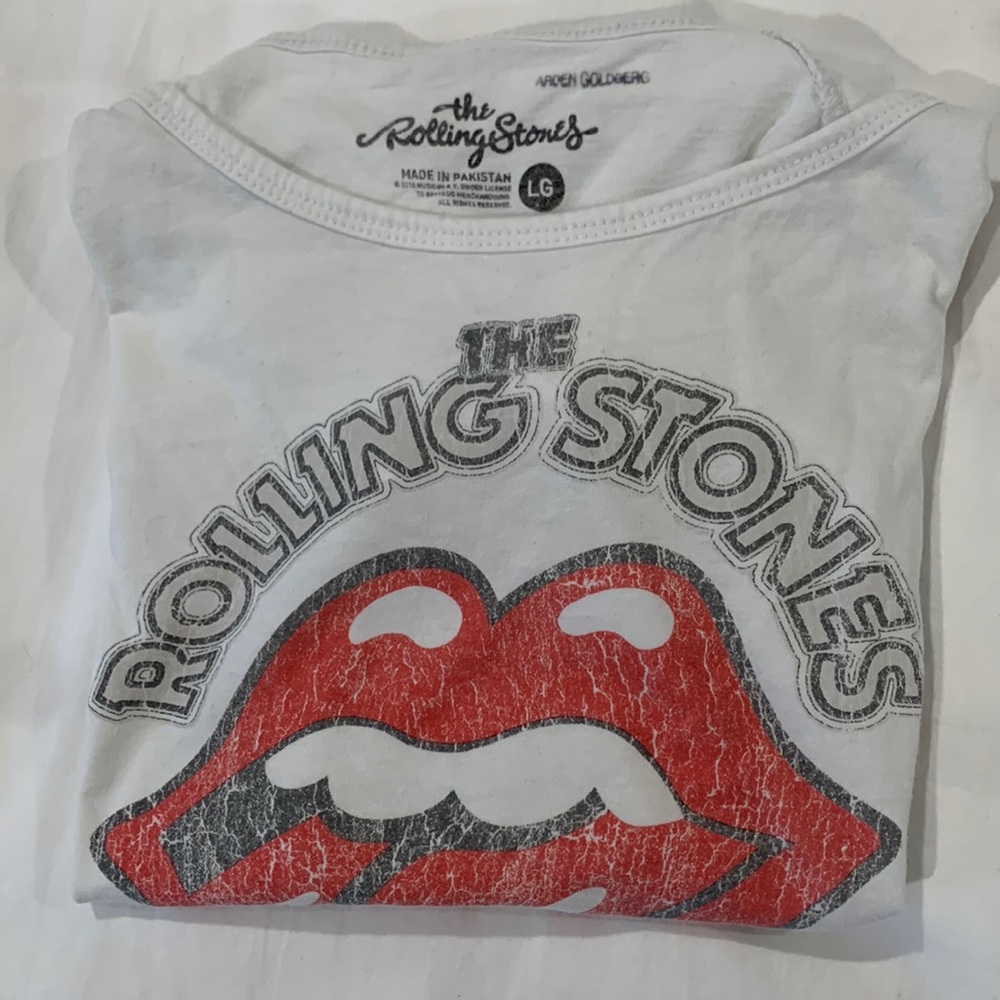 BRAND: THE ROLLING STONES — SIZE: LARGE — COLOR: WHITE
